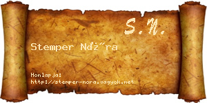 Stemper Nóra névjegykártya