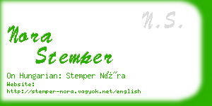 nora stemper business card